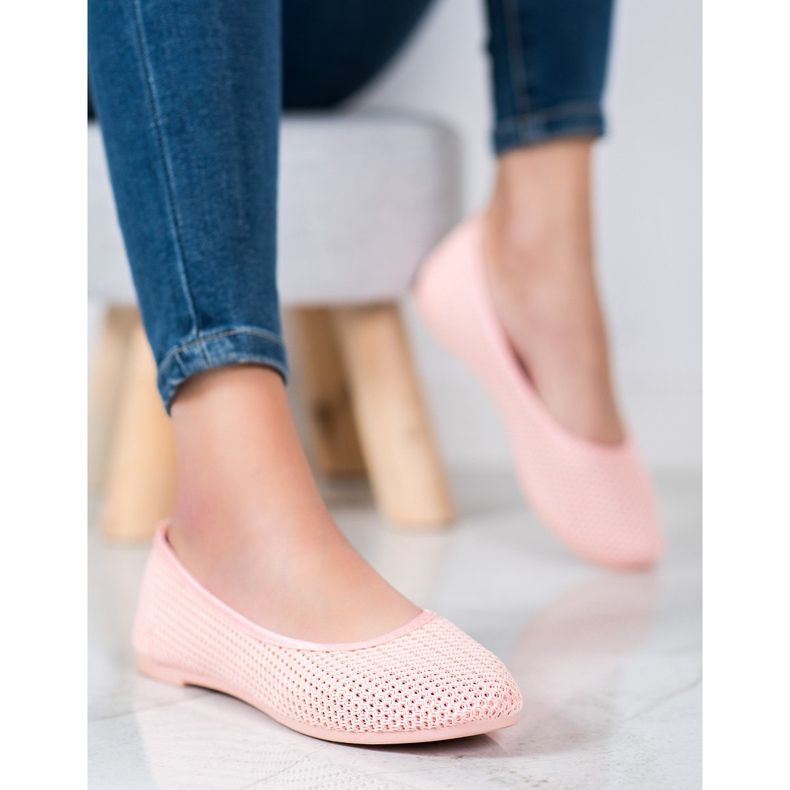 SHELOVET Ballerines légères ajourées rose 1