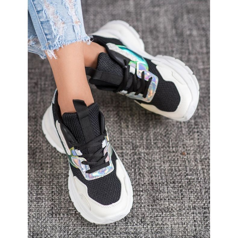 Mannika Baskets à la mode avec maille noir 2