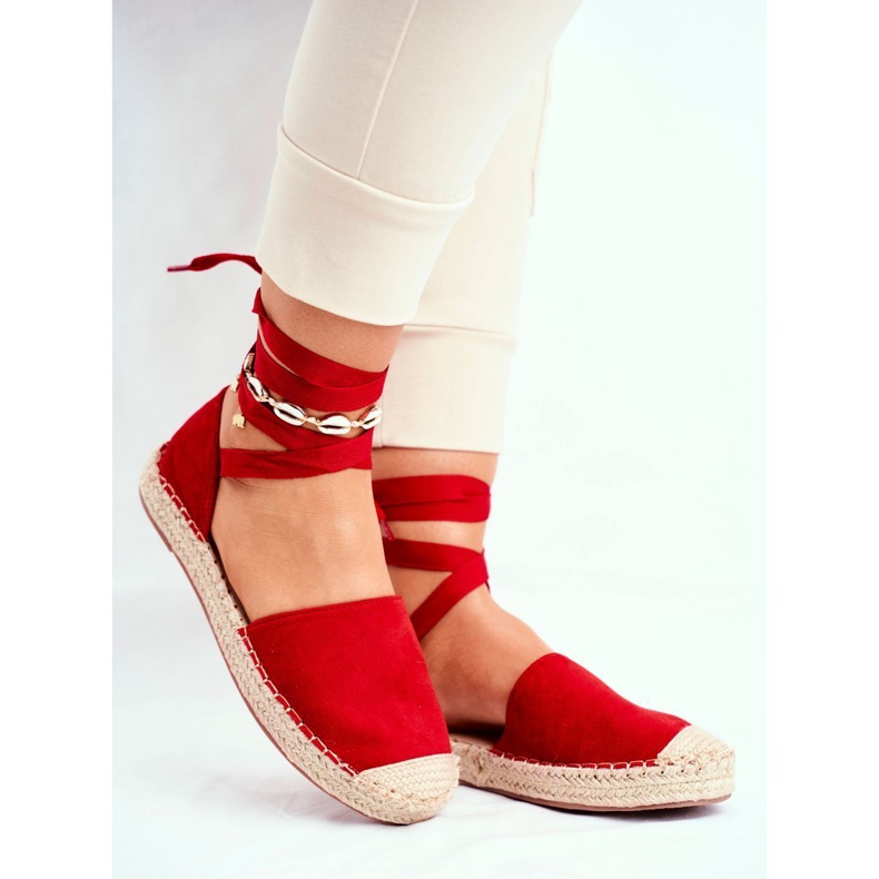 SEA Espadrilles Femme, Lin Noué, Rouge Bonjour 1