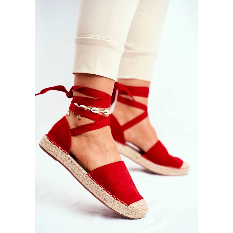 SEA Espadrilles Femme, Lin Noué, Rouge Bonjour 2
