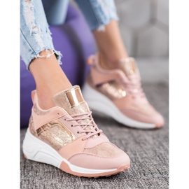 SHELOVET Espadrilles de coin rose jaune 1