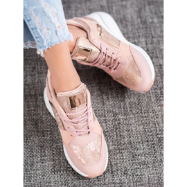 SHELOVET Espadrilles de coin rose jaune 2