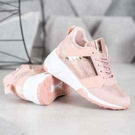 SHELOVET Espadrilles de coin rose jaune 4