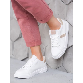 SHELOVET Chaussures de sport à paillettes blanc 2