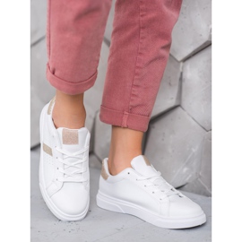 SHELOVET Chaussures de sport à paillettes blanche 1