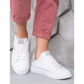 SHELOVET Chaussures de sport à paillettes blanc 1