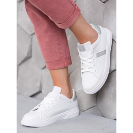 SHELOVET Chaussures de sport à paillettes blanc 2