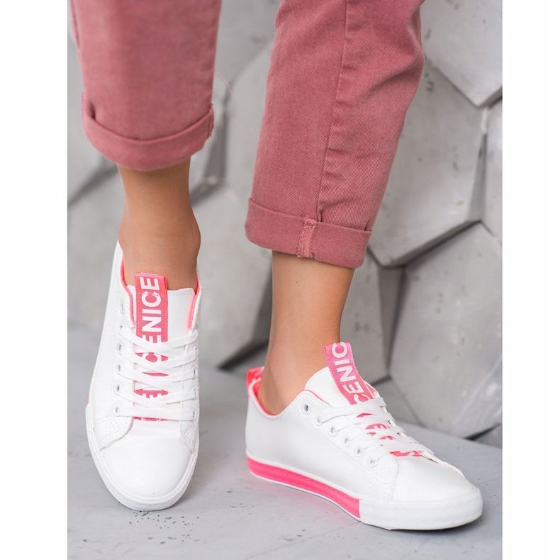 SHELOVET Baskets Avec Eco Cuir Nice blanc 1