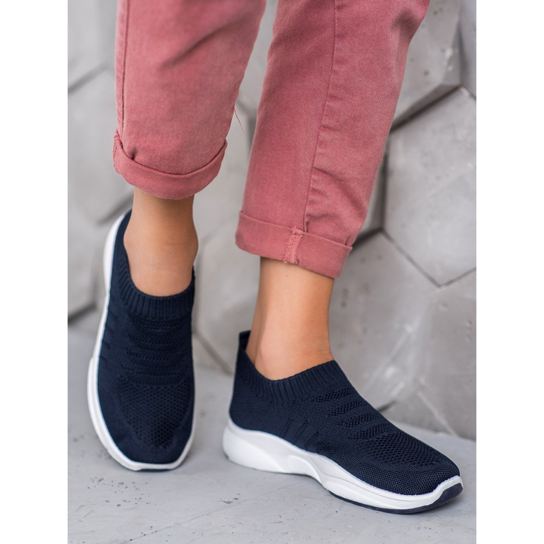 Sweet Shoes Slipons confortables sur la plate-forme bleu 1