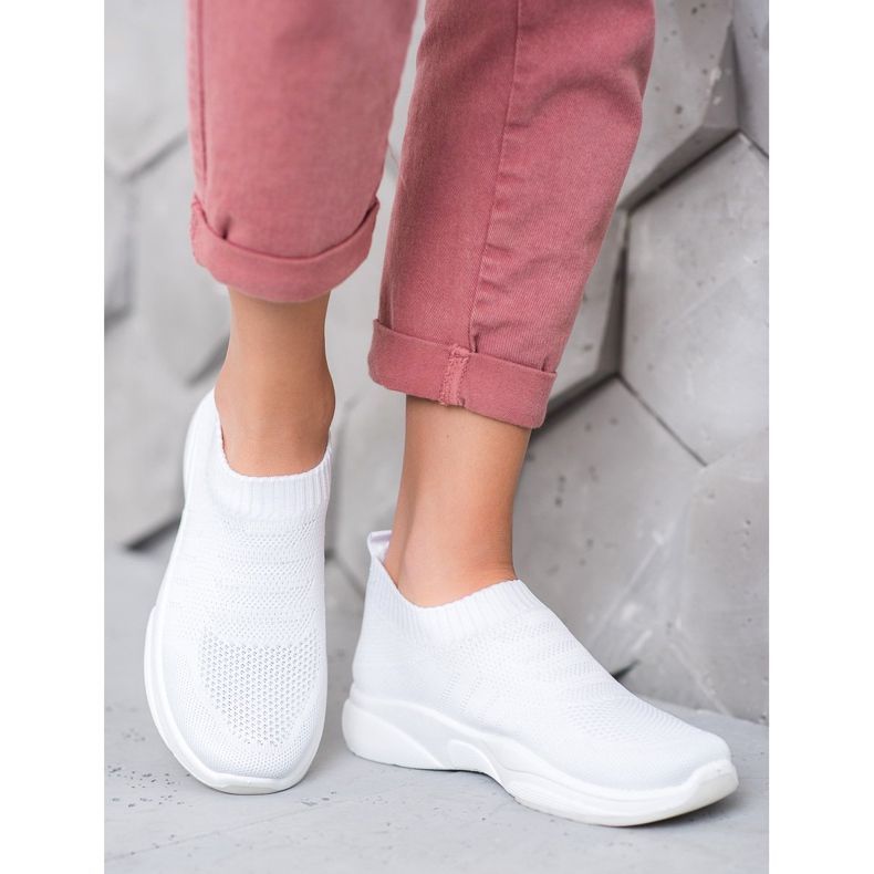 Sweet Shoes Slipons confortables sur la plate-forme blanc 1
