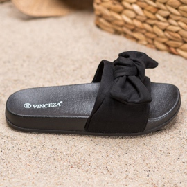 Pantoufles VINCEZA avec nœud le noir 2
