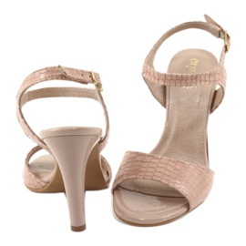 Espinto Sandales roses pour femmes en cuir peint 3 Espinto Sandales roses pour femmes en cuir peint 3