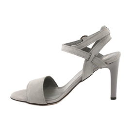 Espinto Sandales féminines en cuir gris sur la broche S333 / 5 1 Espinto Sandales féminines en cuir gris sur la broche S333 / 5 1