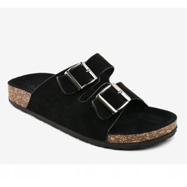 Chaussons noirs à boucle BL3100-SF le noir 1