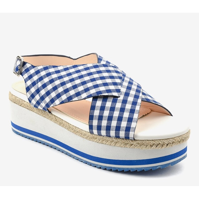 Sandales bleu foncé sur la plateforme 1508-13 1