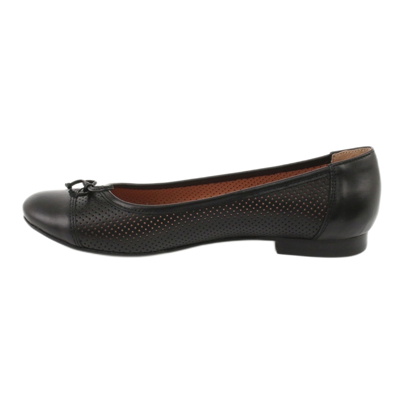 Ballerines noires ajourées à nœud Angello 761 1