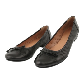 Ballerines noires ajourées à nœud Angello 761 2