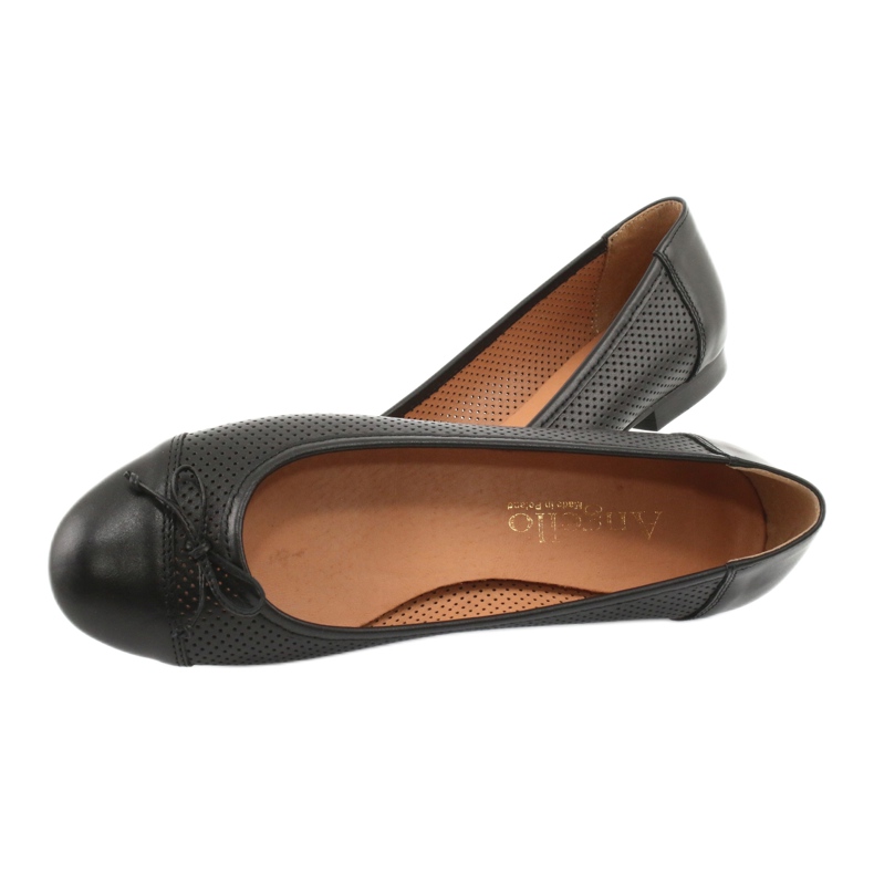 Ballerines noires ajourées à nœud Angello 761 le noir 4