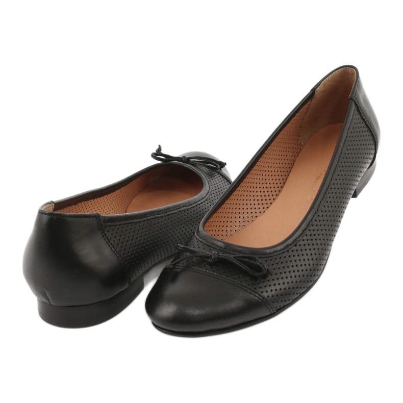 Ballerines noires ajourées à nœud Angello 761 le noir 3