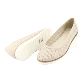 Angello Ballerinas beige ouverts pour femmes1832 3