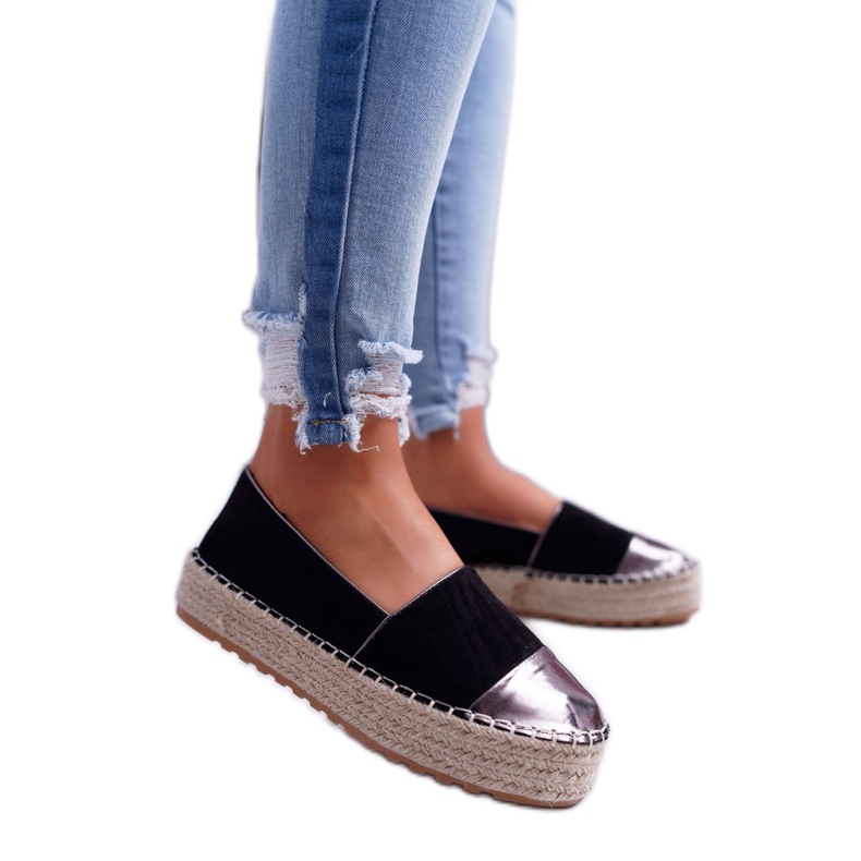 Espadrilles Femme Noir Ringer Plateforme le noir jaune 1