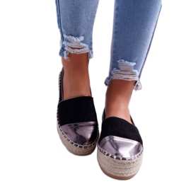 Espadrilles Femme Noir Ringer Plateforme jaune 2