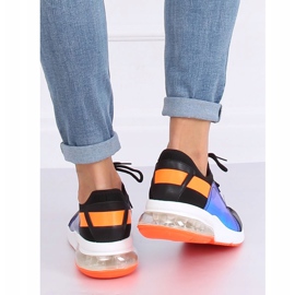 Chaussures de sport femme noires F-3336 NOIR / ORANGE le noir 2