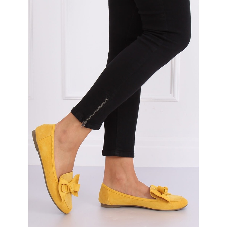 Mocassins à nœud miel B2028 Jaune 2