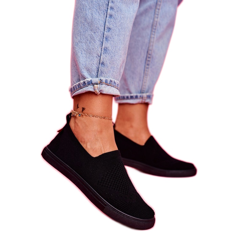 Baskets noires pour femmes Baskets à enfiler Big Star FF274A609 2