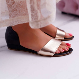 Sandales Femme Maciejka Cuir Noir et Or 1971 Nomara le noir jaune 4