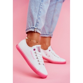 Baskets Femme Cross Jeans Blanc Rose FF2R4075C blanche 1