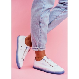 Baskets Femme Cross Jeans Blanc Bleu FF2R4077C 2
