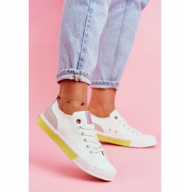 Baskets Femme Cross Jeans Blanc Jaune FF2R4042C blanche 1