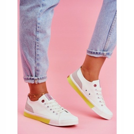 Baskets Femme Cross Jeans Blanc Jaune FF2R4042C blanche 2