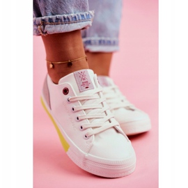 Baskets Femme Cross Jeans Blanc Jaune FF2R4042C blanche 5