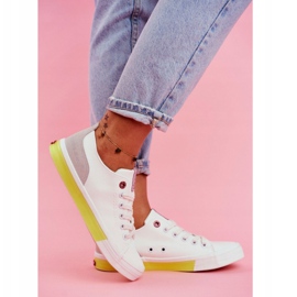 Baskets Femme Cross Jeans Blanc Jaune FF2R4042C blanche 4