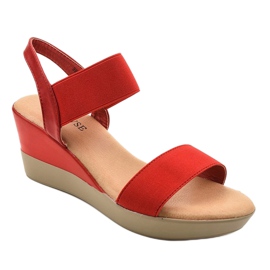 Sandales compensées rouges 9R170 1