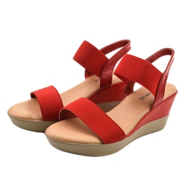 Sandales compensées rouges 9R170 2