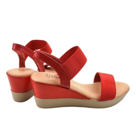 Sandales compensées rouges 9R170 3