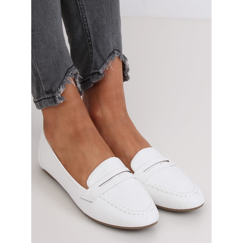 Mocassins femme blancs 98-29 Blanc 2