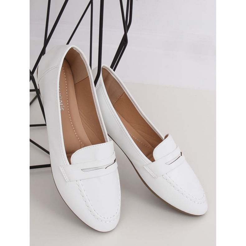 Mocassins femme blancs 98-29 Blanc 1