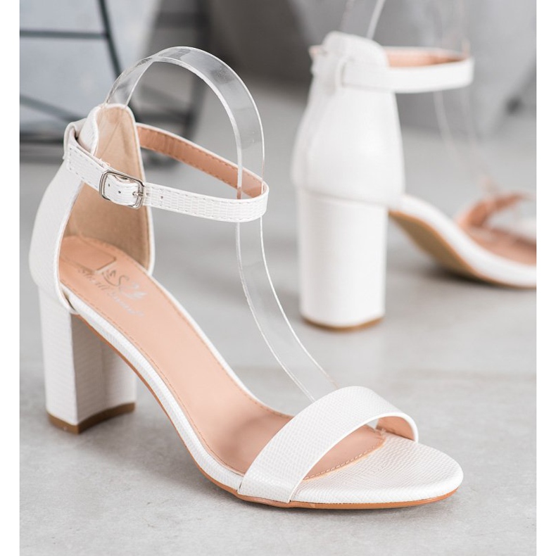 Small Swan Sandales élégantes à talons hauts blanc 1
