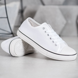 SHELOVET Baskets nouées classiques blanche 1