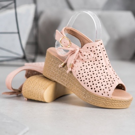 Small Swan Sandales ajourées confortables rose 2