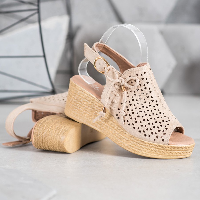 Small Swan Sandales ajourées confortables brun 1