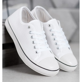 SHELOVET Baskets nouées classiques blanche 1