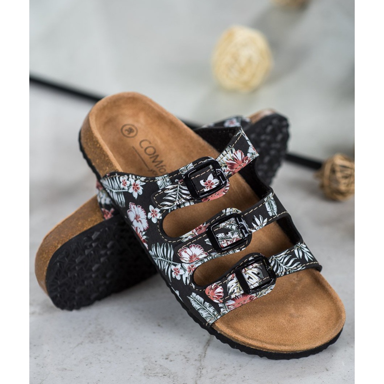 SHELOVET Pantoufles à motifs confortables blanc noir multicolore 1