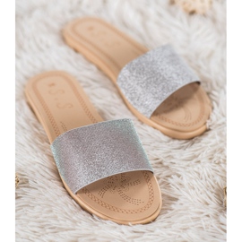 Small Swan Chaussons À Paillettes multicolore gris 3
