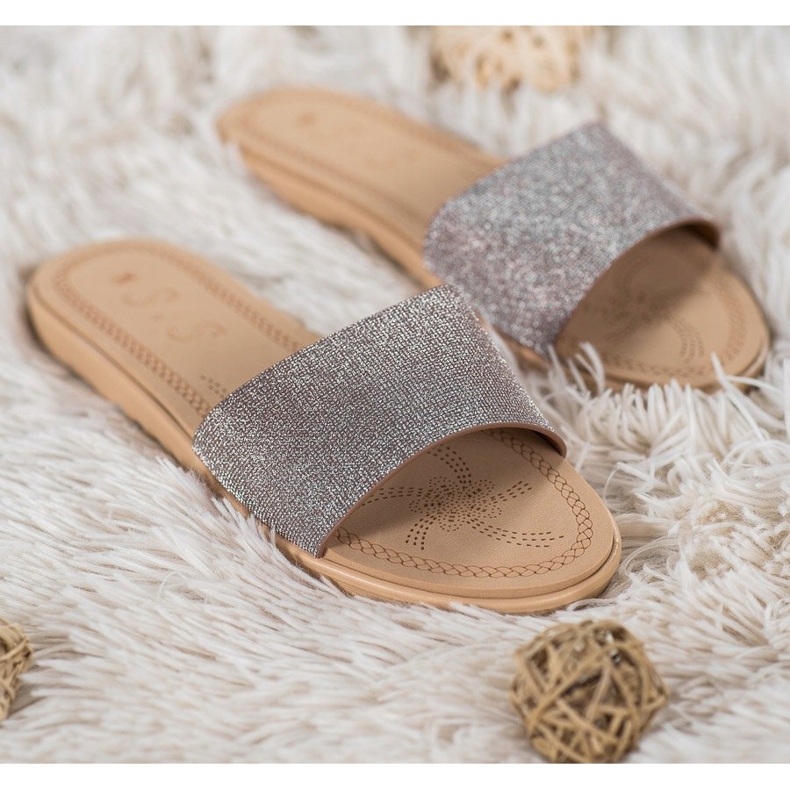 Small Swan Chaussons À Paillettes multicolore gris jaune 1