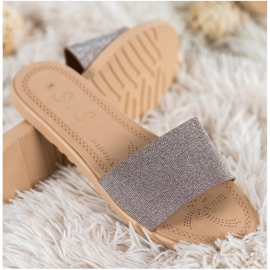 Small Swan Chaussons À Paillettes multicolore gris jaune 2